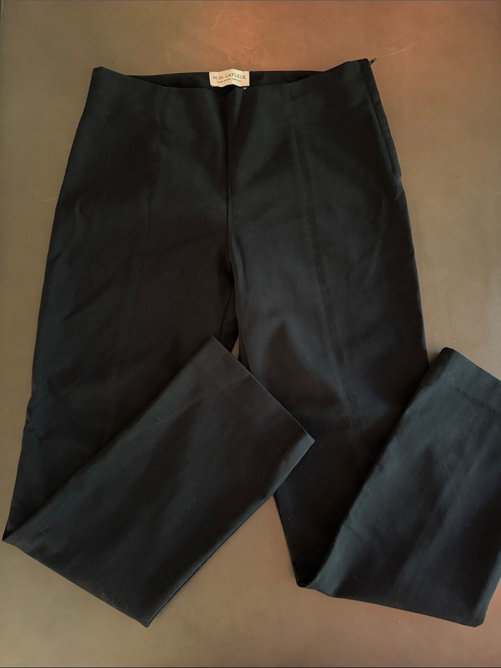 M M LAFLEUR Black Straight-Leg Women's Pants with Front Seams